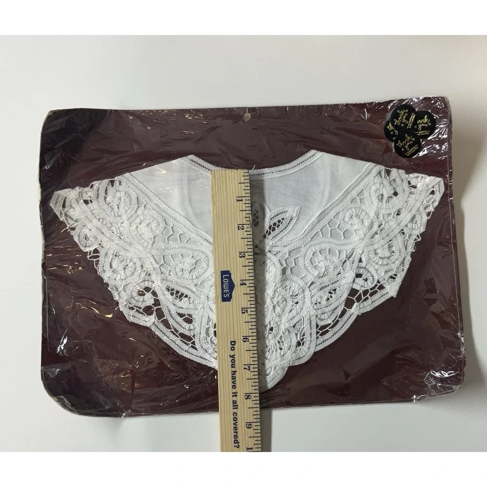 Vtg Cotton Collar Neck Clothing Trim Lace Fabric DIY Costume Clothing Dress Deco
